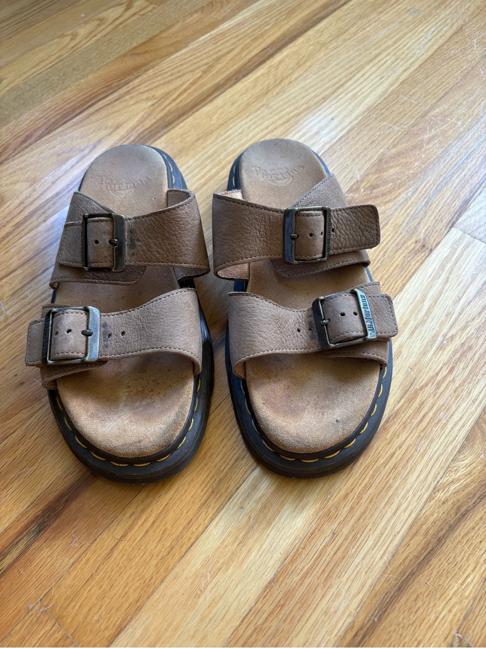 Women’s Dr. Martens Brown Leather Double-Buckle Sandals - Picture 3 of 3